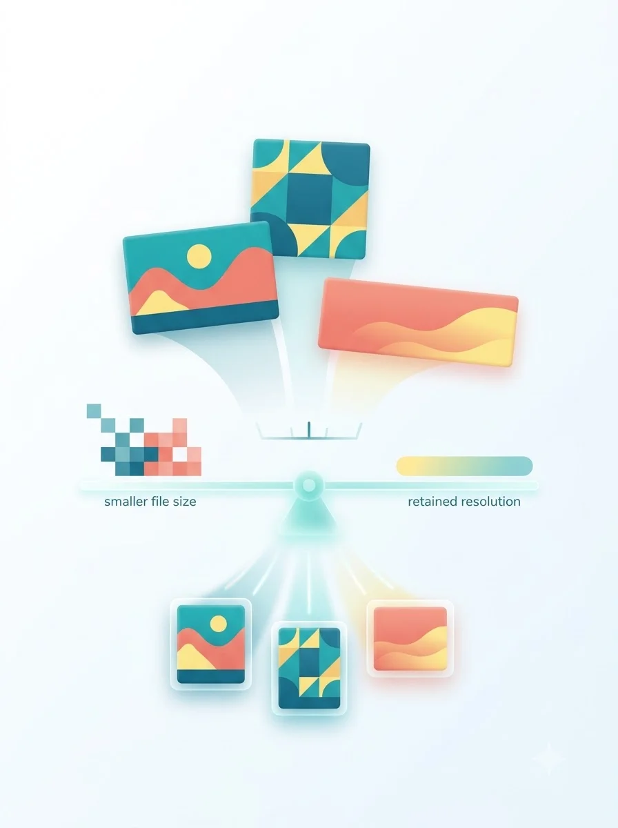 PNG graphics balanced between smaller file size and retained resolution at 150KB