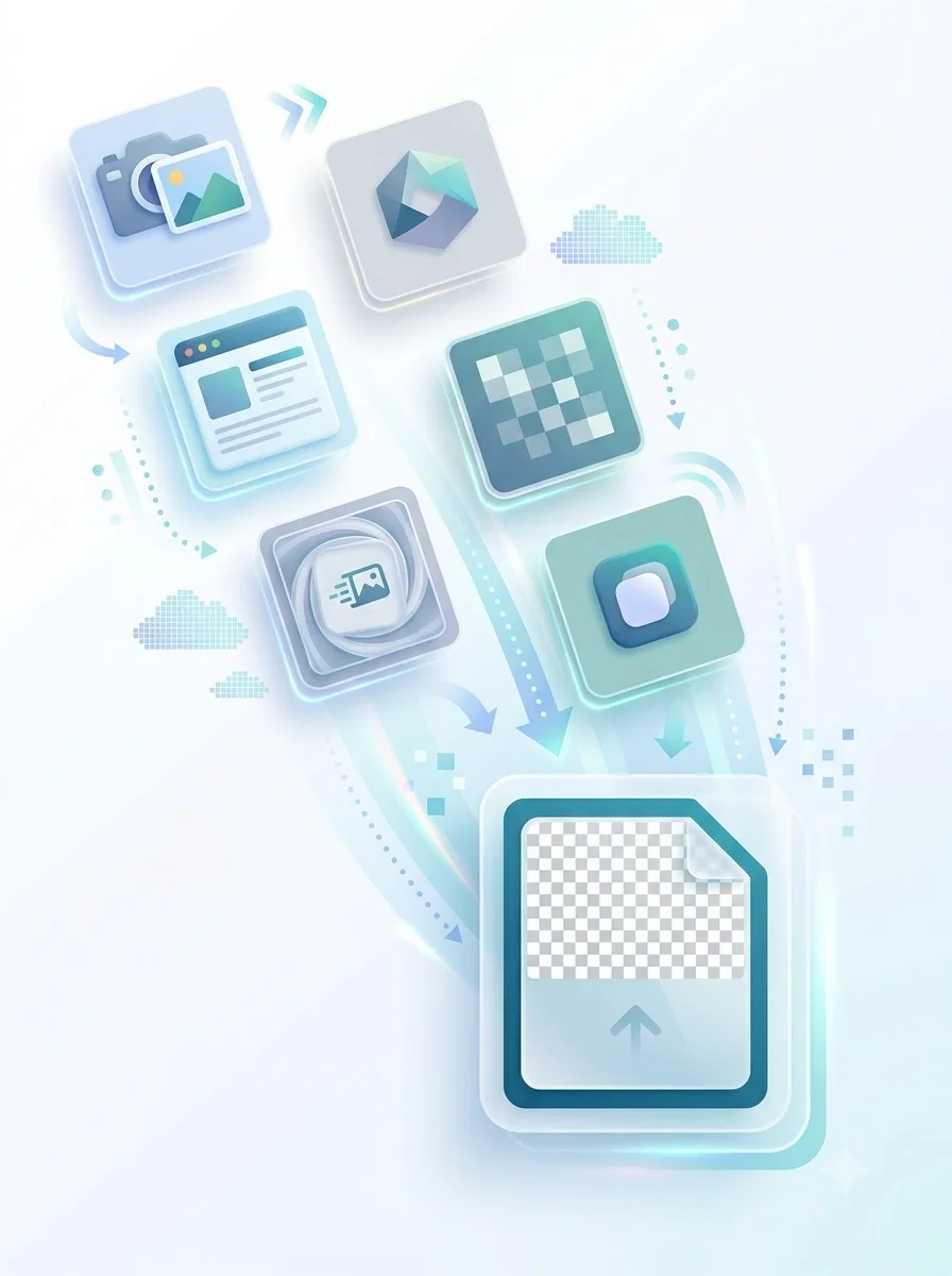 Supported image formats converting into a transparent PNG file