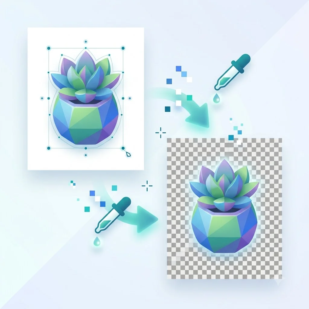 Color background removed from a plant image to create a transparent PNG